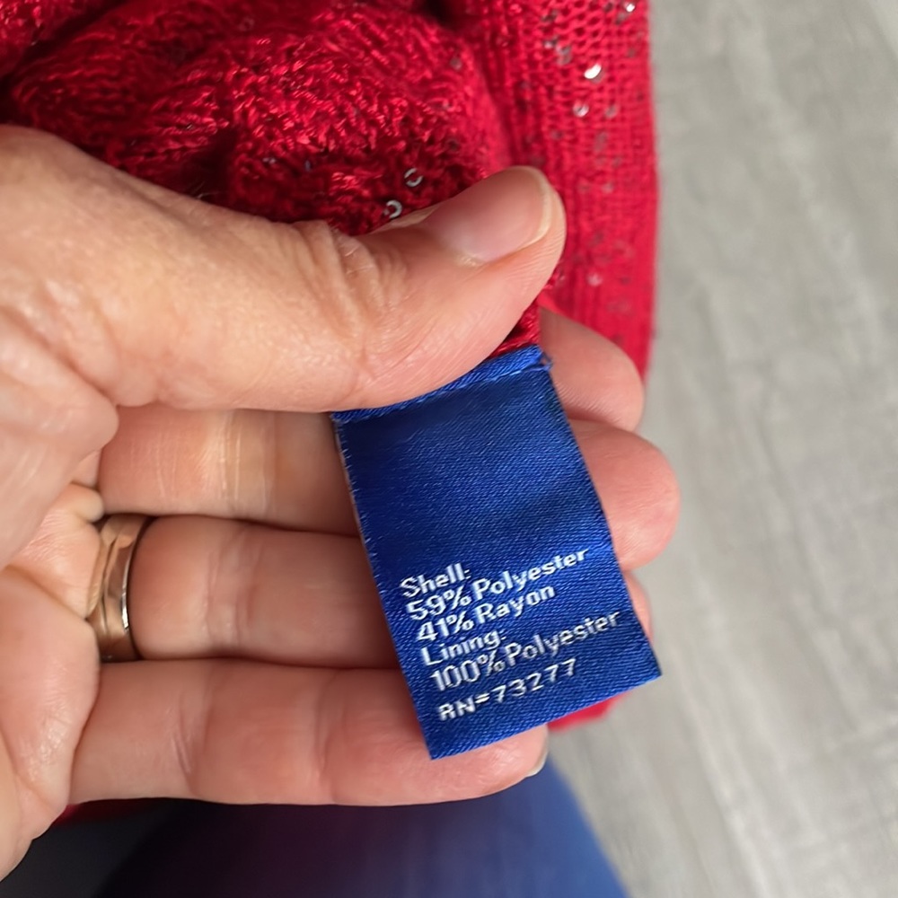 Apt. 9 High - Low Red Sweater With Sequin Size Me… - image 8